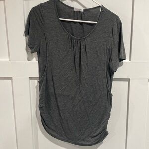 Grey maternity or breastfeeding tee